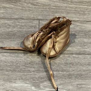 Adorable soft sole gold booties